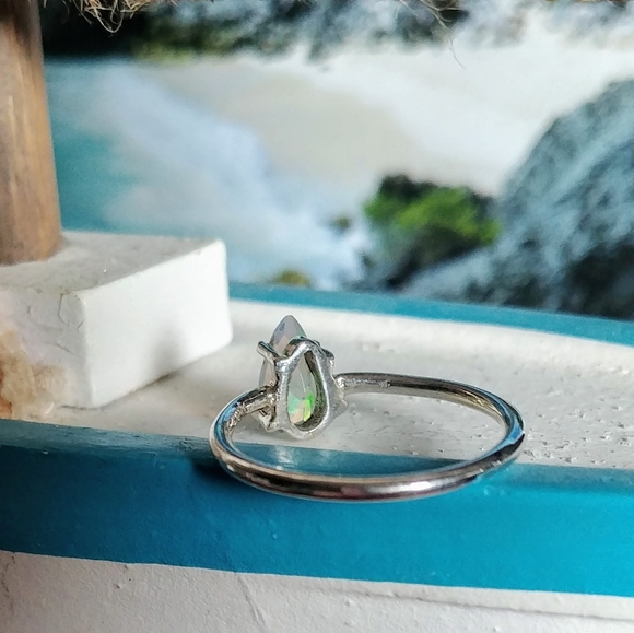 HPπ Faceted Ethiopian Opal 925 SS Ring Je - Picture 5 of 7